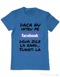 Tricou ADLER barbat Sunati la politie Albastru azuriu