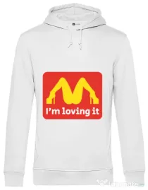 Hoodie barbat cu gluga I'm loving it Alb