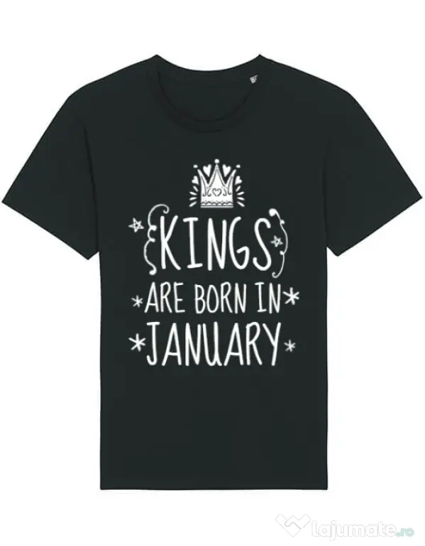 Tricou STANLEY STELLA barbat Kings are born in january Negru