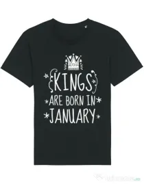 Tricou STANLEY STELLA barbat Kings are born in january Negru