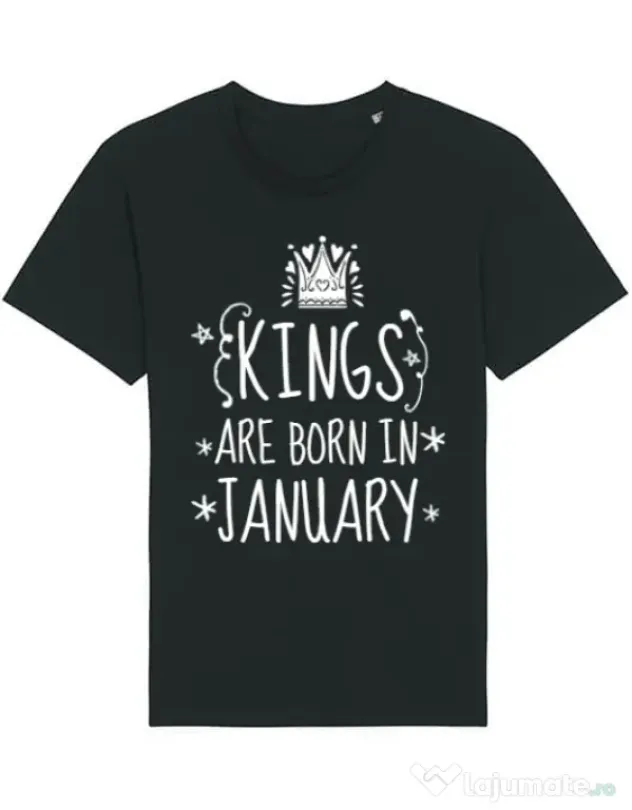 Tricou STANLEY STELLA barbat Kings are born in january Negru