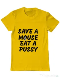 Tricou ADLER barbat Save a mouse Galben