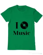 Tricou ADLER barbat I love music Verde mediu