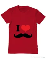 Tricou ADLER barbat I love moustaches Rosu