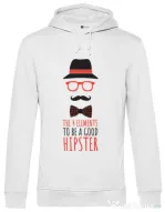 Hoodie barbat cu gluga Good hipster Alb