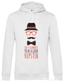 Hoodie barbat cu gluga Good hipster Alb