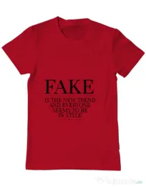 Tricou ADLER barbat Fake is the new trend Rosu