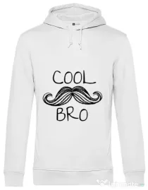Hoodie barbat cu gluga Cool moustache bro Alb