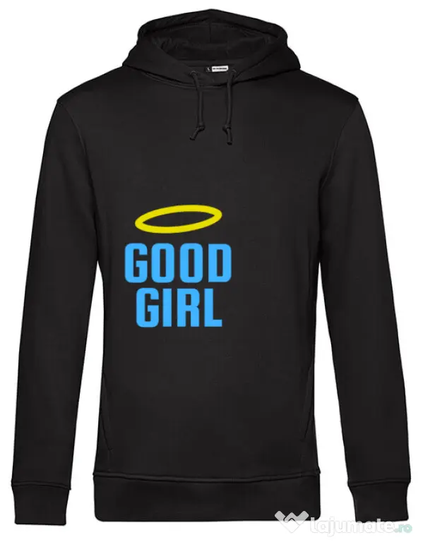 Hoodie barbat cu gluga Good girl Negru