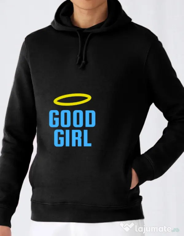 Hoodie barbat cu gluga Good girl Negru