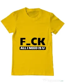 Tricou ADLER barbat All i need is U Galben