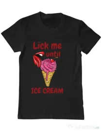 Tricou ADLER barbat Lick me until ice cream Negru