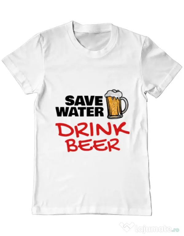 Tricou ADLER barbat Save water Alb