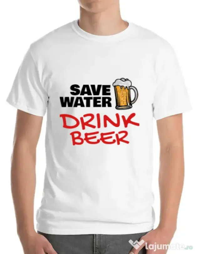 Tricou ADLER barbat Save water Alb