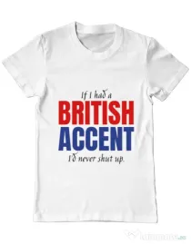 Tricou ADLER barbat British accent Alb