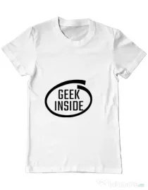 Tricou ADLER barbat Geek inside Alb