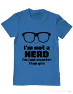 Tricou ADLER barbat Smarter than you Albastru azuriu