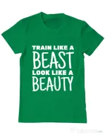 Tricou ADLER barbat Train like a beast Verde mediu
