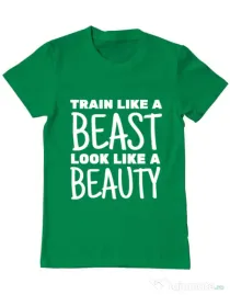 Tricou ADLER barbat Train like a beast Verde mediu