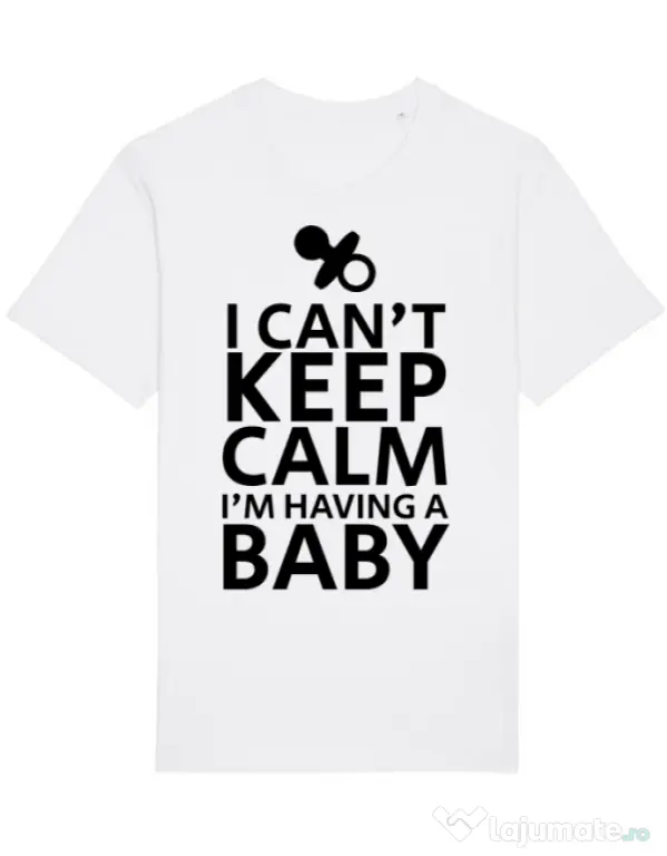 Tricou STANLEY STELLA barbat I am having a baby Alb