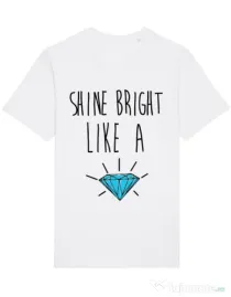 Tricou STANLEY STELLA barbat Shine bright like a diamond Alb