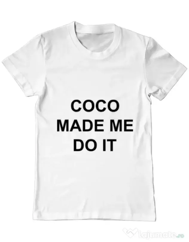Tricou ADLER barbat Coco made me do it Alb
