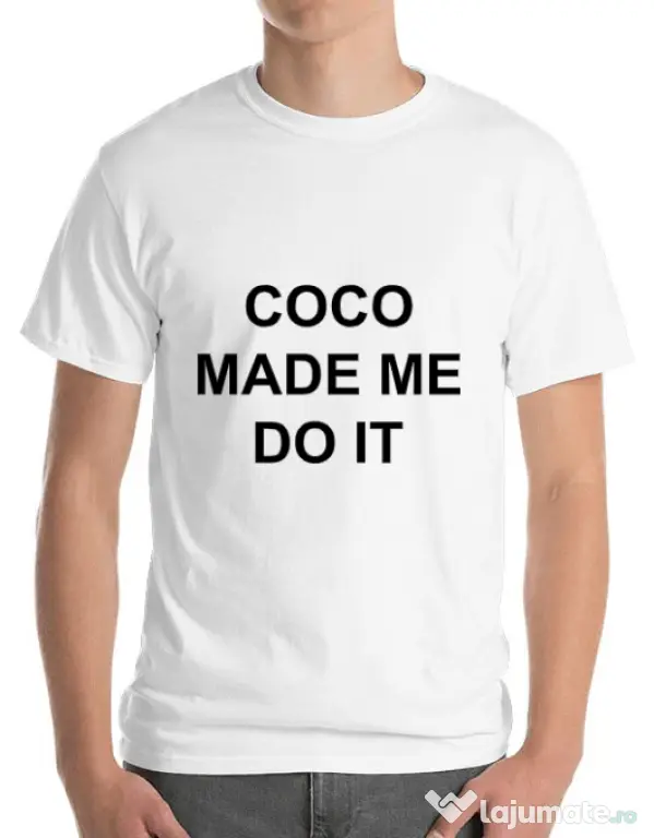 Tricou ADLER barbat Coco made me do it Alb
