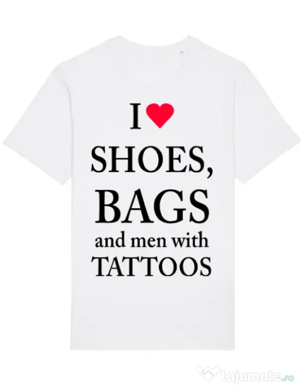 Tricou STANLEY STELLA barbat I love shoes Alb
