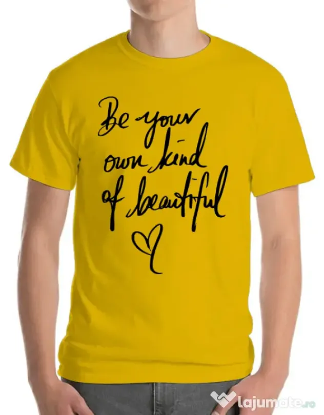 Tricou ADLER barbat Be your own kind of beautiful Galben