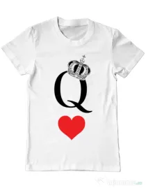 Tricou ADLER barbat Fancy queen Alb