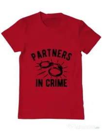 Tricou ADLER barbat Partners in crime 1 Rosu
