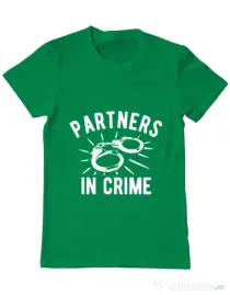 Tricou ADLER barbat Partners in crime 2 Verde mediu