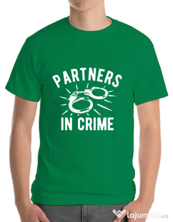 Tricou ADLER barbat Partners in crime 2 Verde mediu