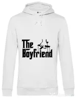 Hoodie barbat cu gluga The boyfriend Alb