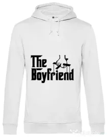 Hoodie barbat cu gluga The boyfriend Alb
