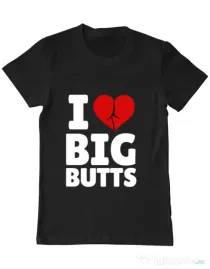 Tricou ADLER barbat I love big butts Negru