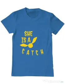Tricou ADLER barbat She is a catch Albastru azuriu