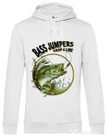 Hoodie barbat cu gluga Bass jumpers drop a line Alb