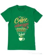 Tricou ADLER barbat Coffee is always a good idea Verde mediu