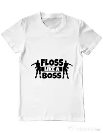 Tricou ADLER barbat Floss like a boss Alb