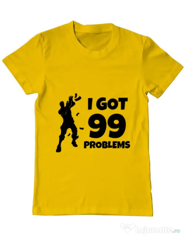 Tricou ADLER barbat I got 99 problems Fortnite Galben
