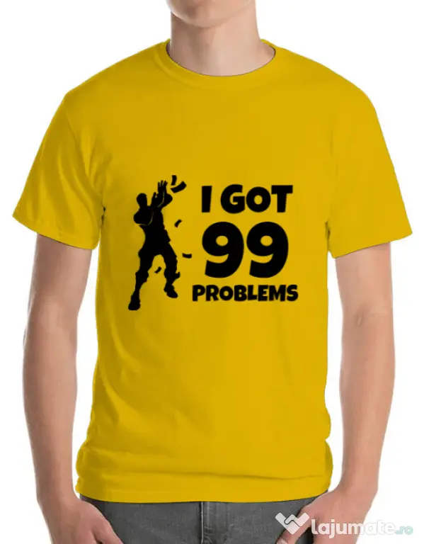 Tricou ADLER barbat I got 99 problems Fortnite Galben
