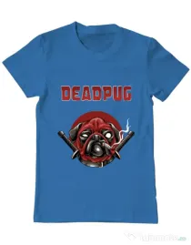 Tricou ADLER barbat Deadpug Albastru azuriu