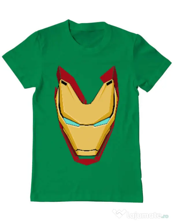 Tricou ADLER barbat Iron man mask Verde mediu