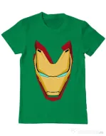 Tricou ADLER barbat Iron man mask Verde mediu
