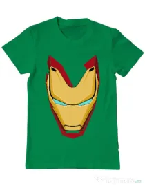 Tricou ADLER barbat Iron man mask Verde mediu