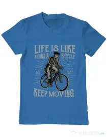 Tricou ADLER barbat Keep moving Albastru azuriu