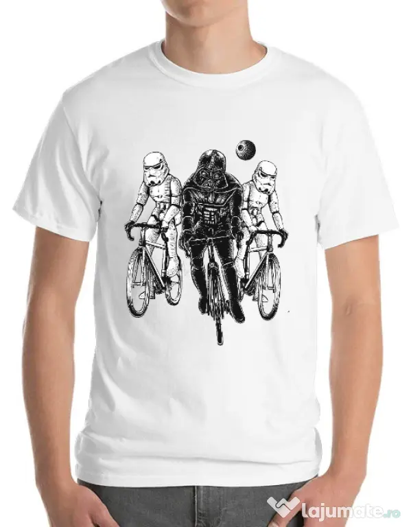 Tricou ADLER barbat Star bikers Alb