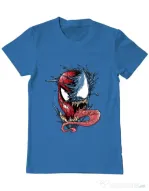 Tricou ADLER barbat Venom vs Spiderman Albastru azuriu