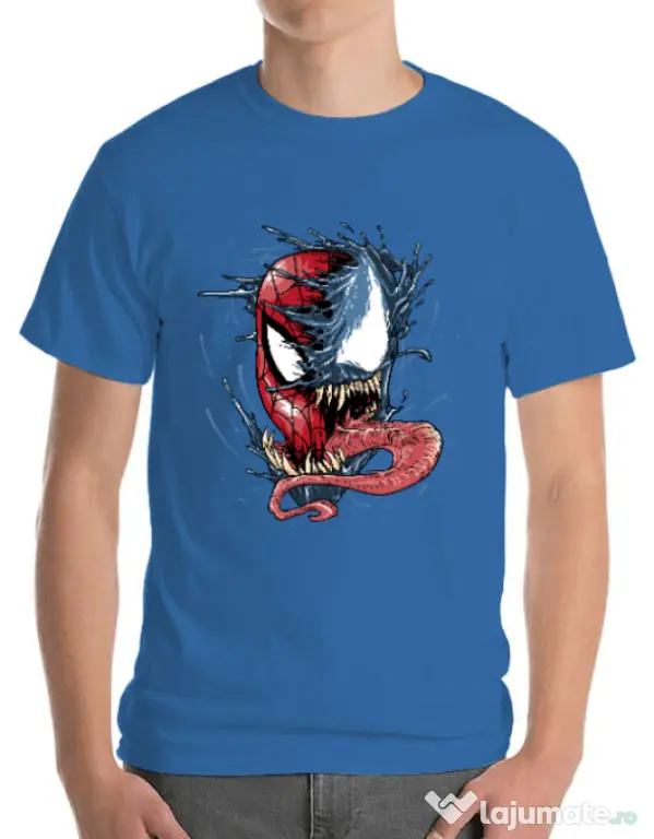 Tricou ADLER barbat Venom vs Spiderman Albastru azuriu